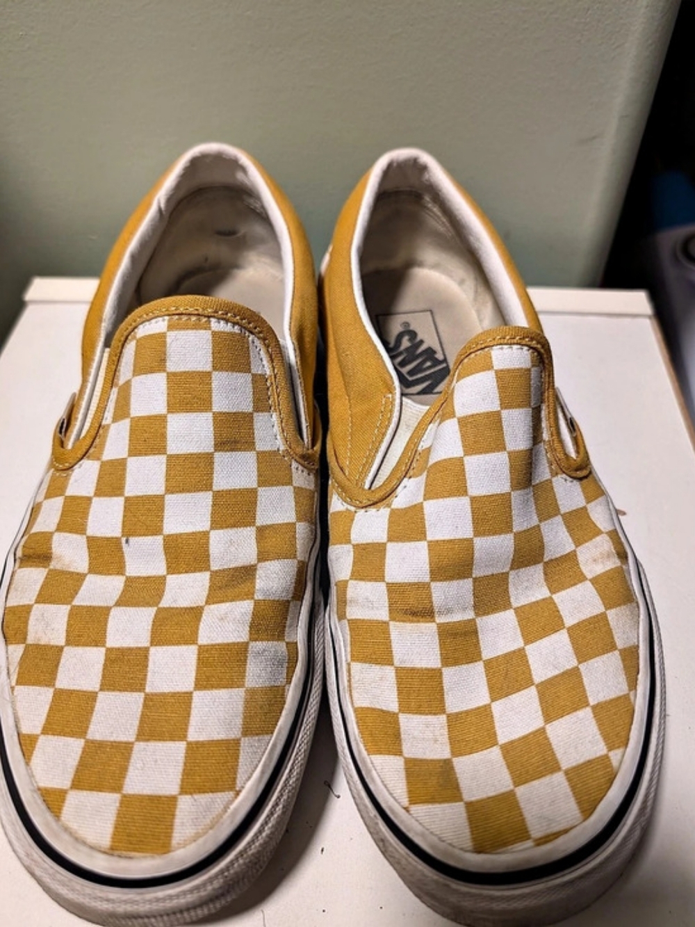 Vans Classic Slip-On Checkerboard Sneakers Yellow & White